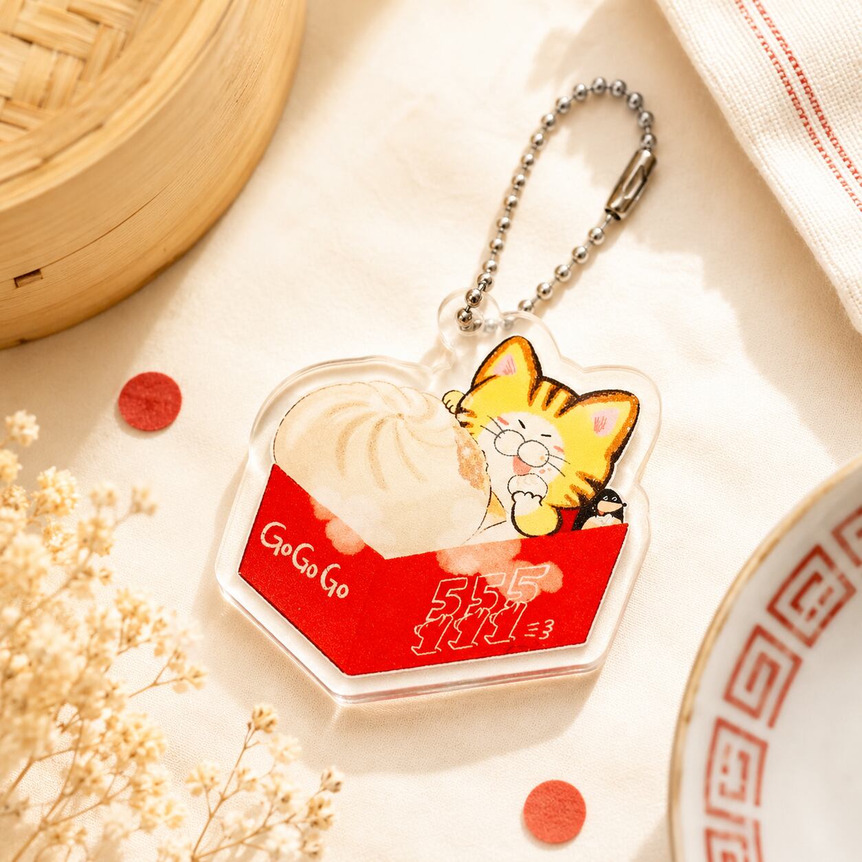 アクリルキーホルダー「しまお（豚まん）」