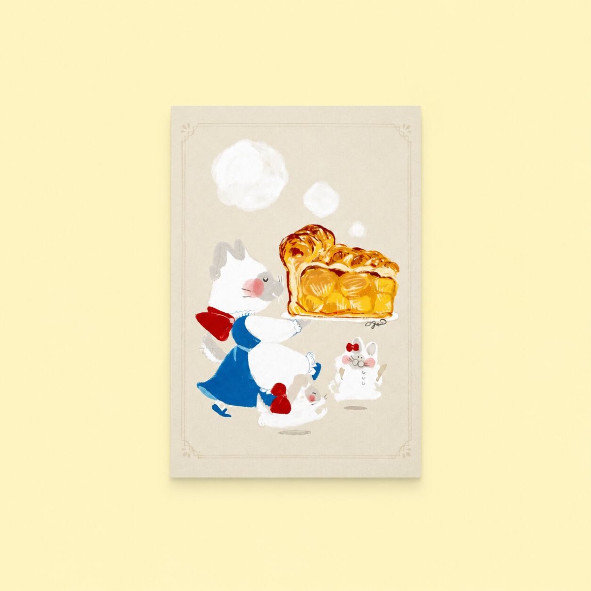 イラストポストカード「ママのアップルパイ！」